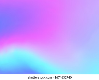 Blurred hologram texture gradient wallpaper. Digital blue purple ultraviolet background. Liquid colors neon background. Mesmerizing hologram neon glitch texture vector backdrop.