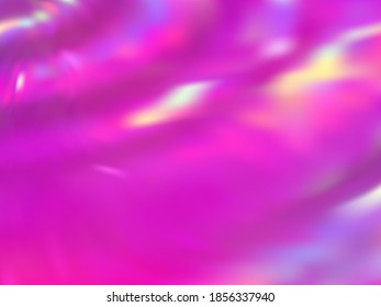 Blurred hologram texture gradient wallpaper. Colorful iridescent mermaid background. Hologram colors liquid background. Opalescence hologram neon glitch texture vector backdrop.