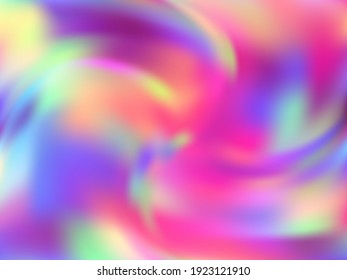 Blurred hologram texture gradient wallpaper. Blurry rainbow spectrum background. Polar lights liquid colors background. Opalescence hologram neon glitch texture vector backdrop.
