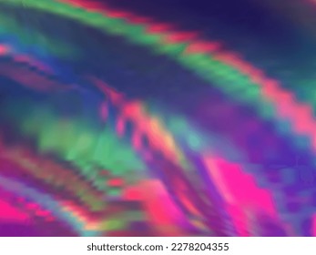 Papel de pared de gradiente de textura holográfica borrosa. Fondo del espectro del arco iris refulgente. Los colores líquidos salpican el fondo. Fondo vectorial de textura de neón holograma suave.