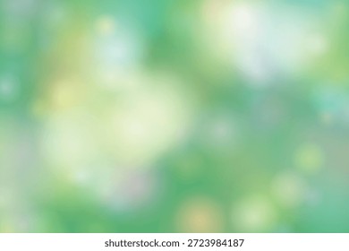 Una Imagen borrosa con un suave efecto bokeh verde y blanco. El fondo está lleno de Pequeños puntos de luz desenfocados que crean una atmósfera de ensueño y calma. El esquema de color general es relajante con un tono verde predominante.
