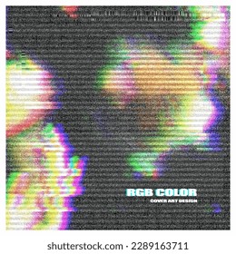 blurred image and people on black background. cover art design