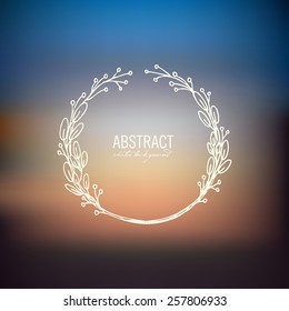 blurred landscape background with sunset