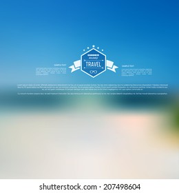 Blurred landscape background. Travel concept. Mobile or web ui element. Web site header.