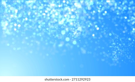 Blurred light blue bokeh background. Fresh vibe of winter chill holidays vector backdrop.