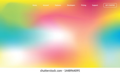 blurred light color background design for Landing page site. colorful gradient shapes composition. modern template design