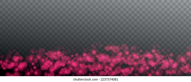 Blurred light sparkle elements. Glitters isolated on transparent background.