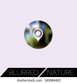 Blurred map marker concept