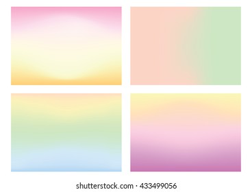 Blurred mesh gradient background pastel, empty four colorful squares, soft color vintage background, vector