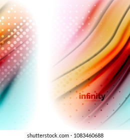 Blurred mixing liquid flowing colors, vector abstract background, web design template for presentation, app wallpaper, banner or poster