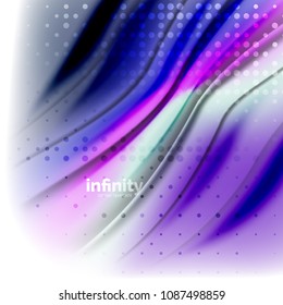 Blurred mixing liquid flowing colors, vector abstract background, web design template for presentation, app wallpaper, banner or poster