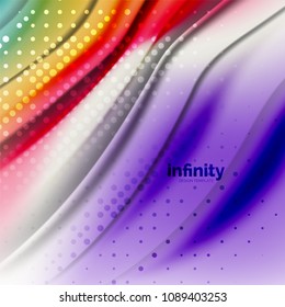 Blurred mixing liquid flowing colors, vector abstract background, web design template for presentation, app wallpaper, banner or poster
