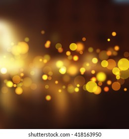 Blurred nature landscape with bokeh lights effect.