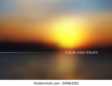 Blurred nature sunrise background. Vector illustration EPS10