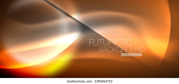Blurred neon glowing round shapes, abstract circles and lights, vector template