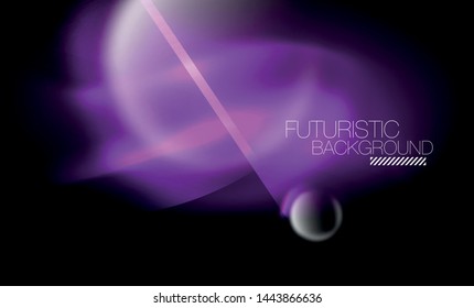 Blurred neon glowing round shapes, abstract circles and lights, vector template