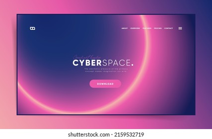 Blurred neon horizontal website header for web design. Abstract gradient pattern screen banner layout cover. Technology business landing page. Modern vector futuristic illustration.	