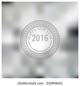 Blurred New Year background with the text Happy New Year, vector illustration.