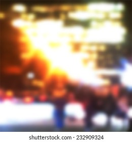 blurred night city landscape