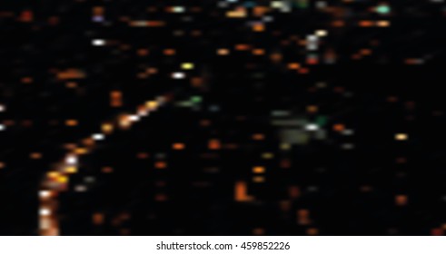 Blurred night city landscape. Vector illustration