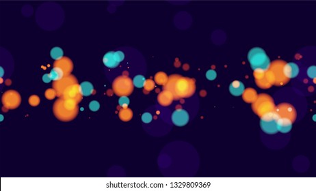 Blurred Night Lights Seamless Bokeh Background. Holiday Party Cover Pattern Design. Blurred Night City Streets Background. Music Party Bokeh Pattern.