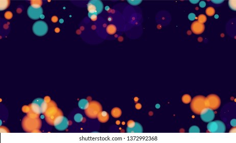 Blurred Night Lights Seamless Bokeh Background. Festive Shining Confetti Pattern. Blurred Night City Streets Background. Cosmic Shimmer Bokeh Pattern.