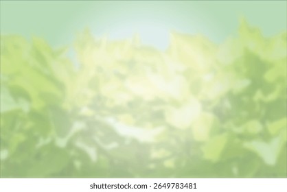 Fundo natural exterior turvo feito de plantas e vegetação e folhas de árvores, ilustração vetorial