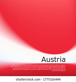 Blurred pattern in the colors of the austrian flag. Austria flag background. National poster, banner of austria. State austrian patriotic flyer, cover, business booklet. Vector design