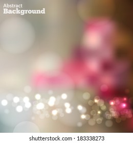 Blurred pink abstract background with bokeh effect spring and summer.  Vector EPS 10 illustration.