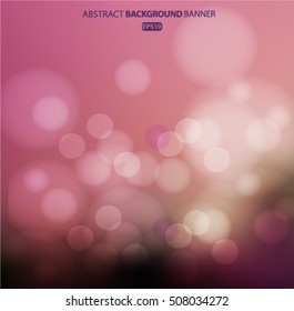 Blurred pink abstract background with bokeh effect vector background