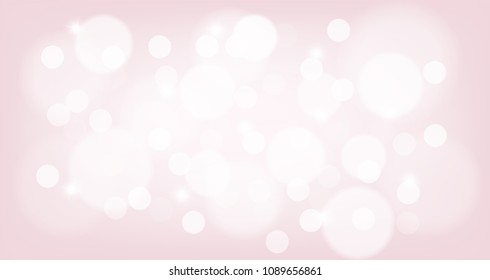 Blurred Pink abstract bokeh background. Vector illustration.