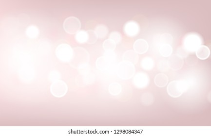 Blurred Pink abstract bokeh background. Vector illustration.