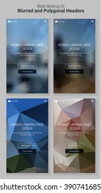 Blurred Polygonal Mobile Landing Page Kit