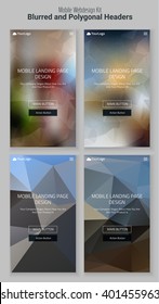 Blurred Polygonal Mobile Landing Page Kit
