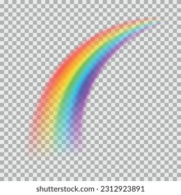 Blurred rainbow arc with transparent effect. Vector