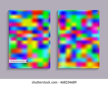 Blurred rainbow backgrounds. Layout book cover, flyers, brochures, posters.  Business print template. Set patterns for creative design. A4 size.