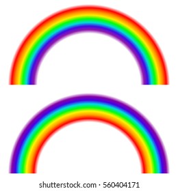 Blurred rainbow on white background.