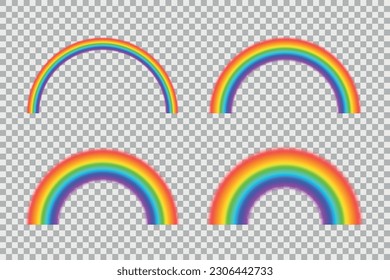 El arcoiris borroso tiene un ancho diferente. Vector