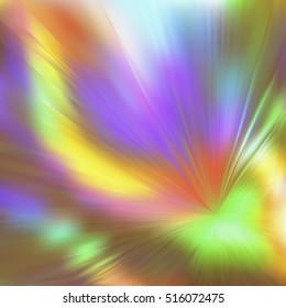 Blurred rays. Defocused iridescent hologram background. Spotted surface. Abstract colorful composition, vector EPS10. Not trace image, include mesh gradient only