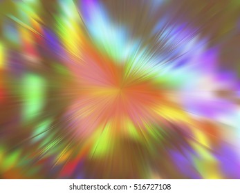 Blurred rays. Defocused iridescent hologram background. Spotted surface. Abstract colorful composition, vector EPS10. Not trace image, include mesh gradient only