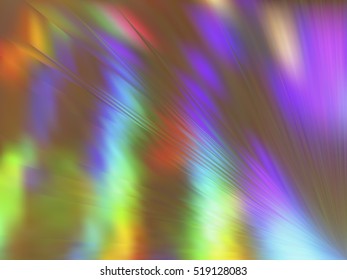 Blurred rays. Defocused iridescent hologram background. Spotted surface. Abstract colorful composition, vector EPS10. Not trace image, include mesh gradient only