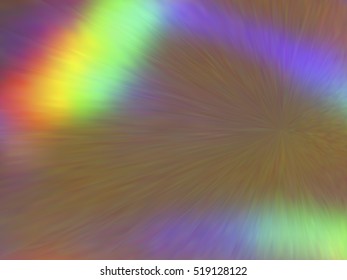 Blurred rays. Defocused iridescent hologram background. Spotted surface. Abstract colorful composition, vector EPS10. Not trace image, include mesh gradient only