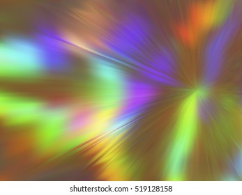 Blurred rays. Defocused iridescent hologram background. Spotted surface. Abstract colorful composition, vector EPS10. Not trace image, include mesh gradient only