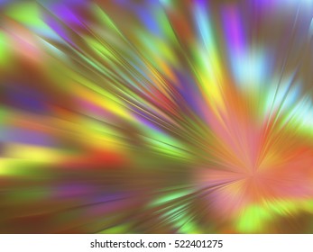 Blurred rays. Defocused iridescent hologram background. Spotted surface. Abstract colorful composition, vector EPS10. Not trace image, include mesh gradient only
