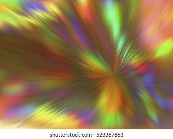 Blurred rays. Defocused iridescent hologram background. Spotted surface. Abstract colorful composition, vector EPS10. Not trace image, include mesh gradient only