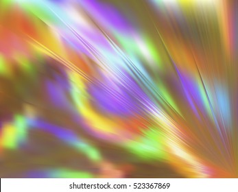Blurred rays. Defocused iridescent hologram background. Spotted surface. Abstract colorful composition, vector EPS10. Not trace image, include mesh gradient only