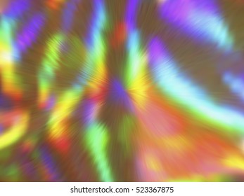 Blurred rays. Defocused iridescent hologram background. Spotted surface. Abstract colorful composition, vector EPS10. Not trace image, include mesh gradient only