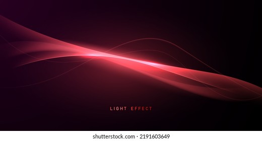 Blurred red neon light line design modern abstract vector illustration