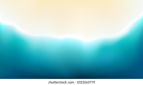 Blurred sea and Beach sea background. Abstract Marine gradient backdrop. Bird's-eye view. Travel vector background for your graphic design, banner, summer or spa poster.