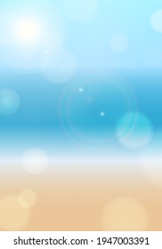 Blurred sea vector illustration background (landscape, bokeh)